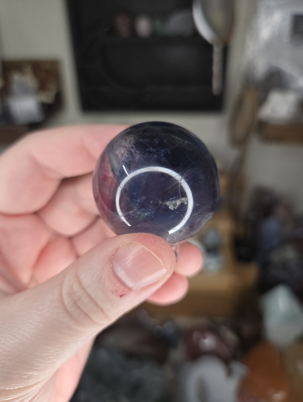 Mini Blue Green Teal Fluorite Crystal Sphere